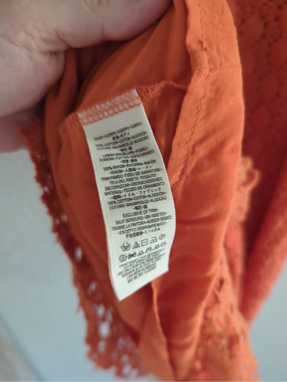 Free People Cross My Heart Mini Dress Size 4 Chrochet Lace Orange - Picture 9 of 12